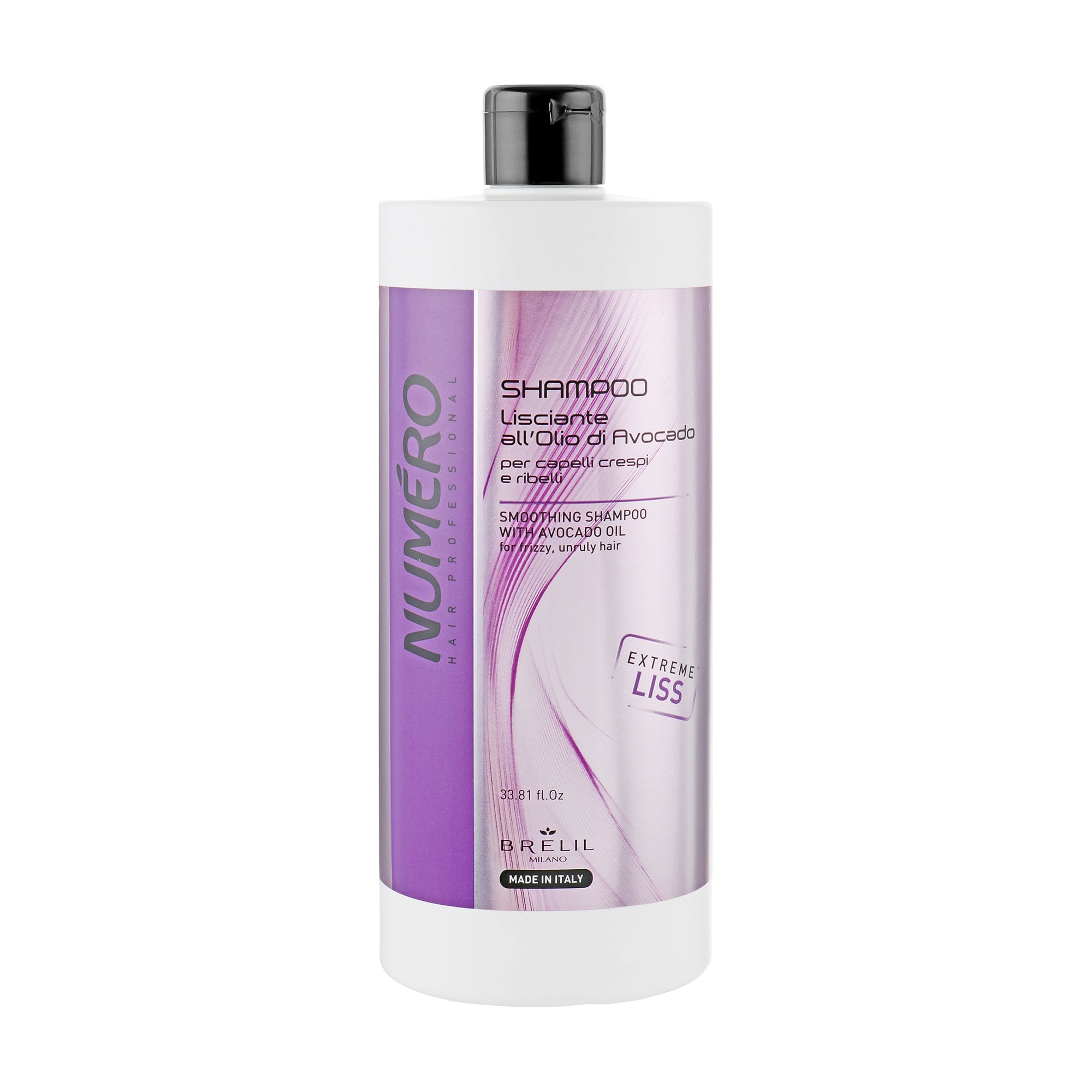 Шампунь для розгладження волосся Brelil Numero Smoothing Shampoo з олією авокадо, 1 л
